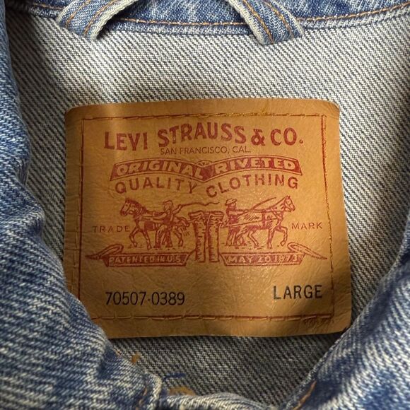 Levis Vintage Denim Trucker Jacket 70507-0389 Made In USA Men’s Sz L - Picture 4 of 6